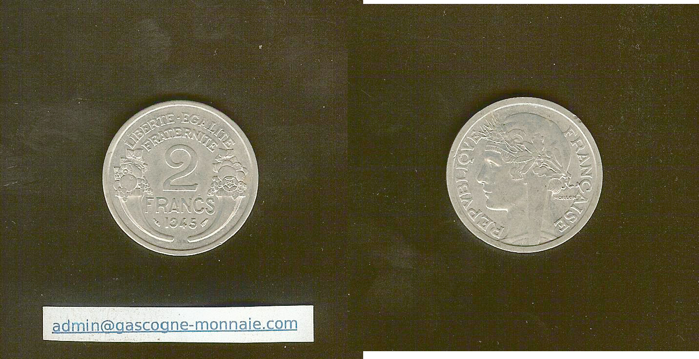 2 francs Lavrillier 1945 SUP+